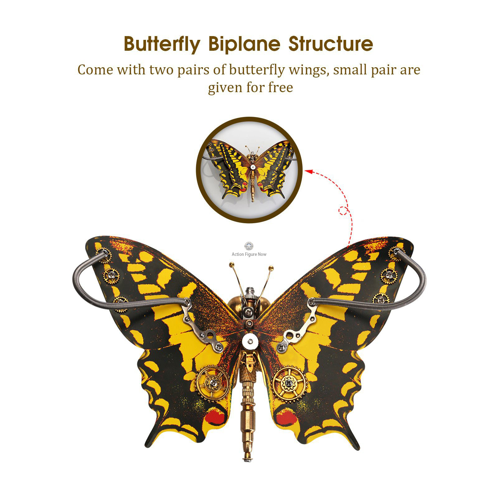 Steampunk Eastern Tiger Swallowtail Butterfly DIY Kit: Papilio Glaucus with Flower Base Steampunk Eastern Tiger Swallowtail Butterfly DIY Kit: Papilio Glaucus with Flower Base