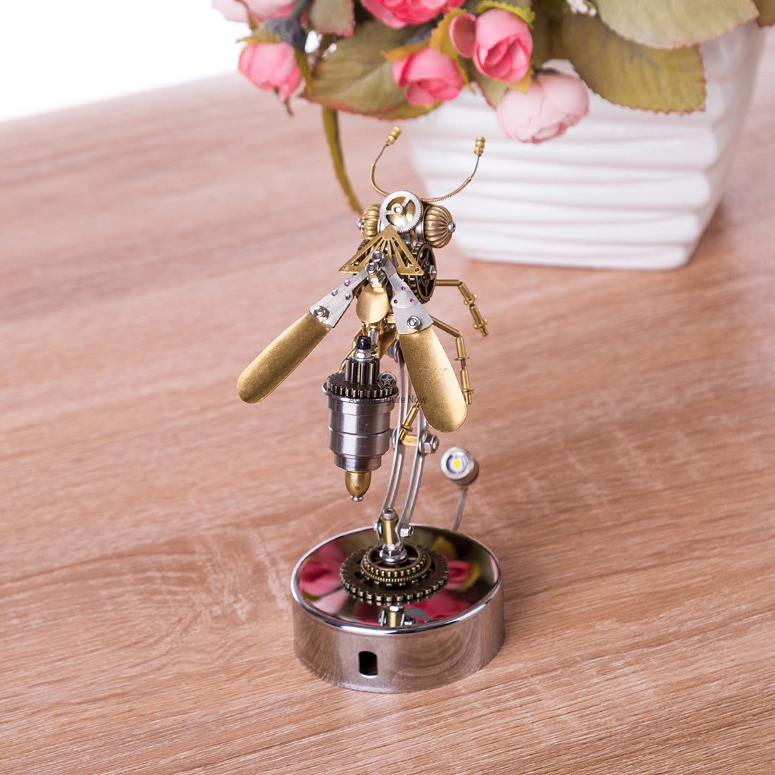 Steampunk Metal Brass Wasp Bug: Luminous Handcrafted Assembly Model Steampunk Metal Brass Wasp Bug: Luminous Handcrafted Assembly Model
