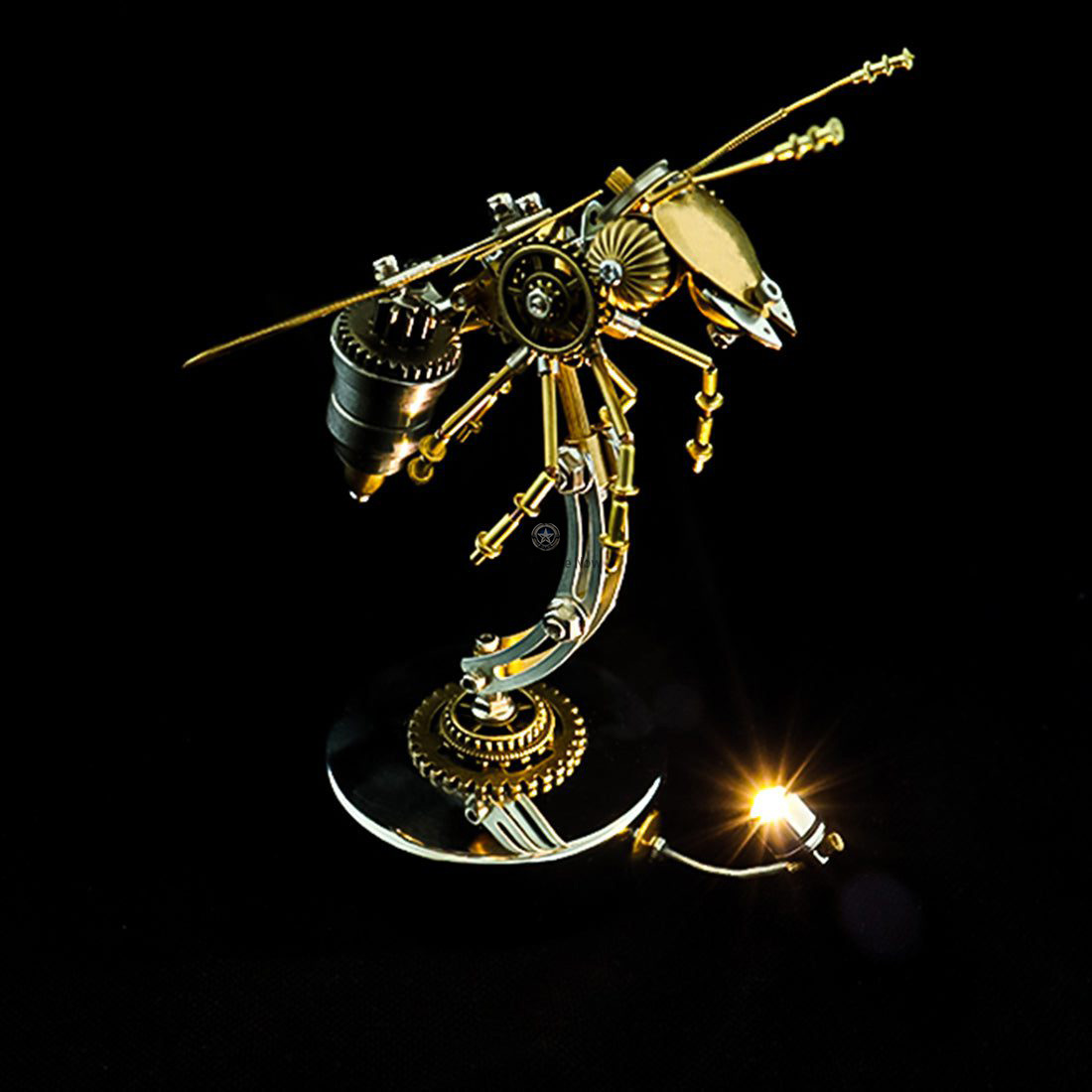 Steampunk Metal Brass Wasp Bug: Luminous Handcrafted Assembly Model Steampunk Metal Brass Wasp Bug: Luminous Handcrafted Assembly Model