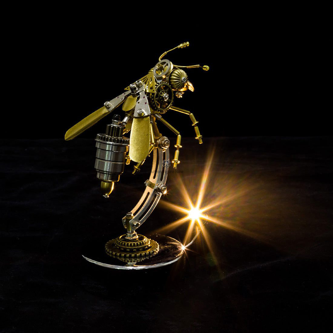 Steampunk Metal Brass Wasp Bug: Luminous Handcrafted Assembly Model Steampunk Metal Brass Wasp Bug: Luminous Handcrafted Assembly Model