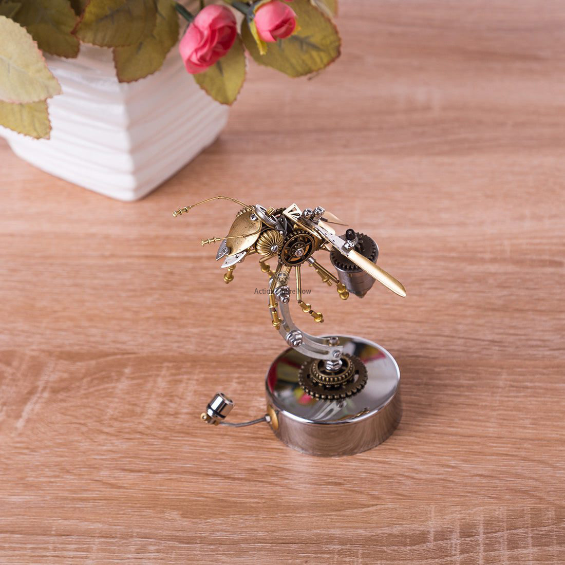Steampunk Metal Brass Wasp Bug: Luminous Handcrafted Assembly Model Steampunk Metal Brass Wasp Bug: Luminous Handcrafted Assembly Model