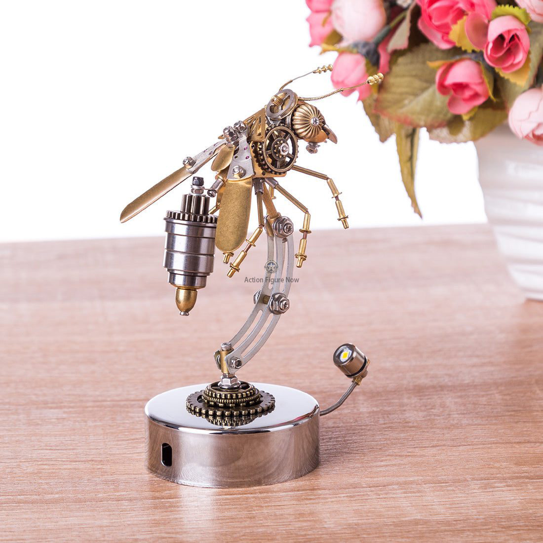 Steampunk Metal Brass Wasp Bug: Luminous Handcrafted Assembly Model Steampunk Metal Brass Wasp Bug: Luminous Handcrafted Assembly Model