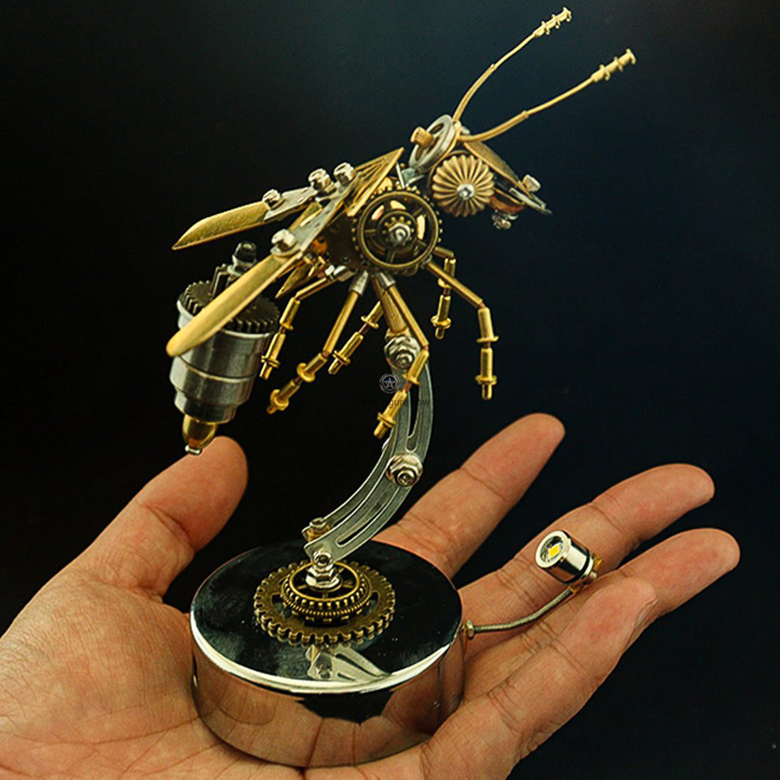 Steampunk Metal Brass Wasp Bug: Luminous Handcrafted Assembly Model Steampunk Metal Brass Wasp Bug: Luminous Handcrafted Assembly Model