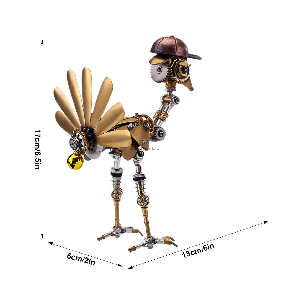 Steampunk Newsboy Turkey with Cap - 280-Piece 3D Metal Puzzle Kit Steampunk Newsboy Turkey with Cap - 280-Piece 3D Metal Puzzle Kit