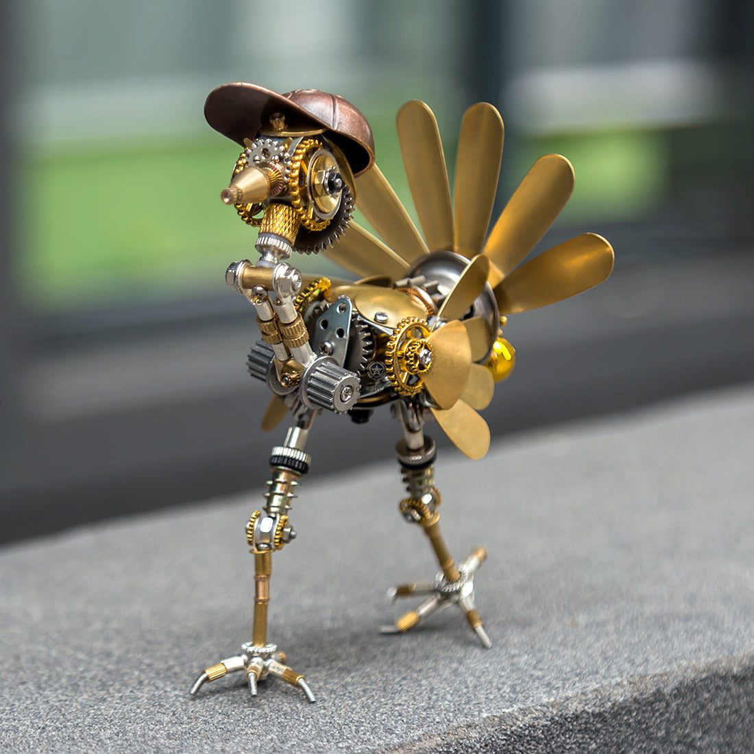 Steampunk Newsboy Turkey with Cap - 280-Piece 3D Metal Puzzle Kit Steampunk Newsboy Turkey with Cap - 280-Piece 3D Metal Puzzle Kit