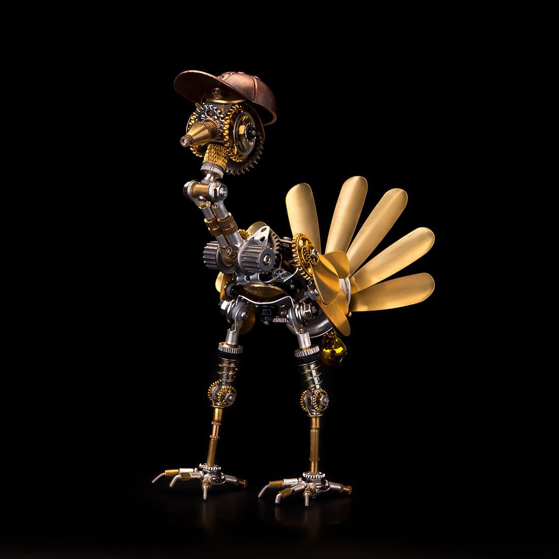 Steampunk Newsboy Turkey with Cap - 280-Piece 3D Metal Puzzle Kit Steampunk Newsboy Turkey with Cap - 280-Piece 3D Metal Puzzle Kit