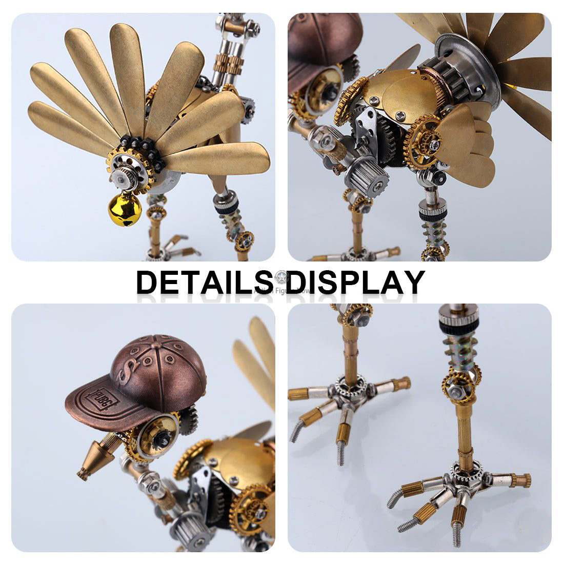 Steampunk Newsboy Turkey with Cap - 280-Piece 3D Metal Puzzle Kit Steampunk Newsboy Turkey with Cap - 280-Piece 3D Metal Puzzle Kit