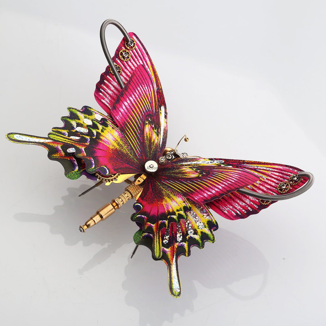 Steampunk Purple and Red Swallowtail Butterfly Model Kit with Intricate Floral Base Steampunk Purple and Red Swallowtail Butterfly Model Kit with Intricate Floral Base