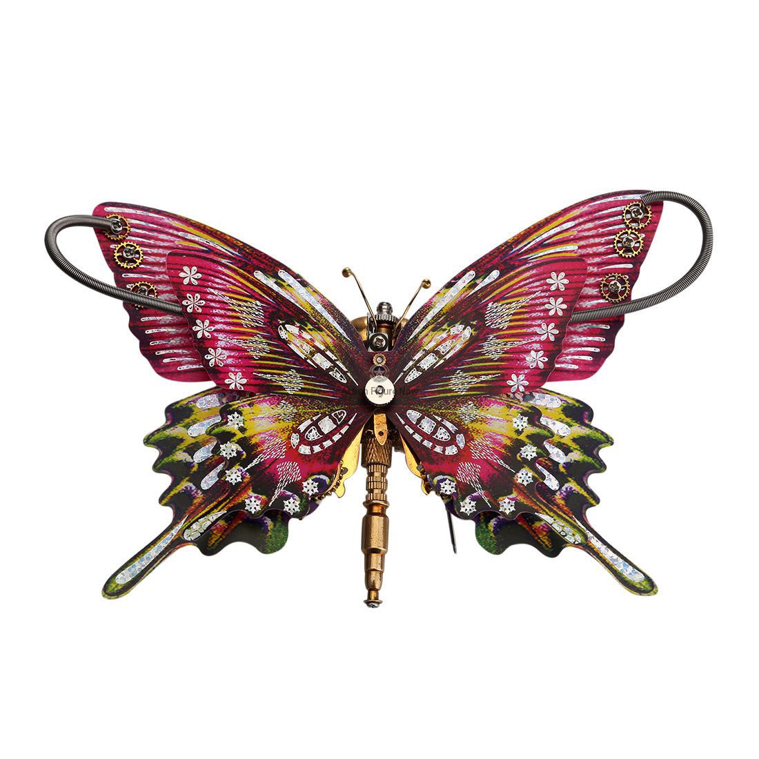 Steampunk Purple and Red Swallowtail Butterfly Model Kit with Intricate Floral Base Steampunk Purple and Red Swallowtail Butterfly Model Kit with Intricate Floral Base