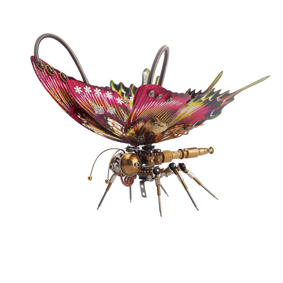 Steampunk Purple and Red Swallowtail Butterfly Model Kit with Intricate Floral Base Steampunk Purple and Red Swallowtail Butterfly Model Kit with Intricate Floral Base