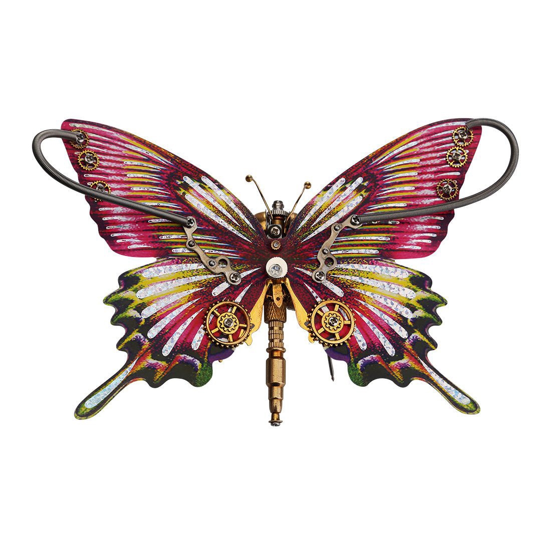 Steampunk Purple and Red Swallowtail Butterfly Model Kit with Intricate Floral Base Steampunk Purple and Red Swallowtail Butterfly Model Kit with Intricate Floral Base