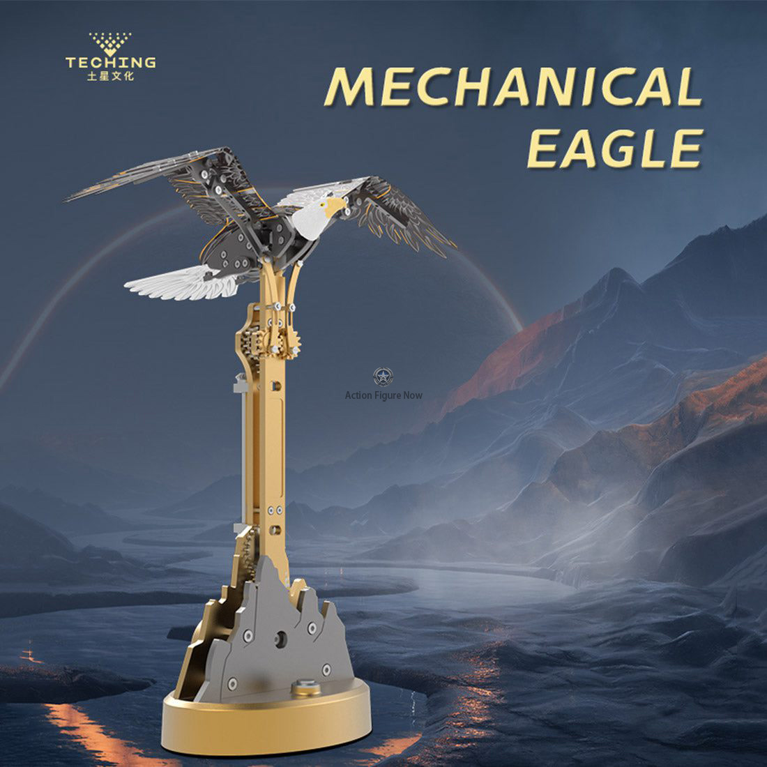 TECHING 3D Metal Puzzle: Bald Eagle Automaton Model Building Kit TECHING 3D Metal Puzzle: Bald Eagle Automaton Model Building Kit