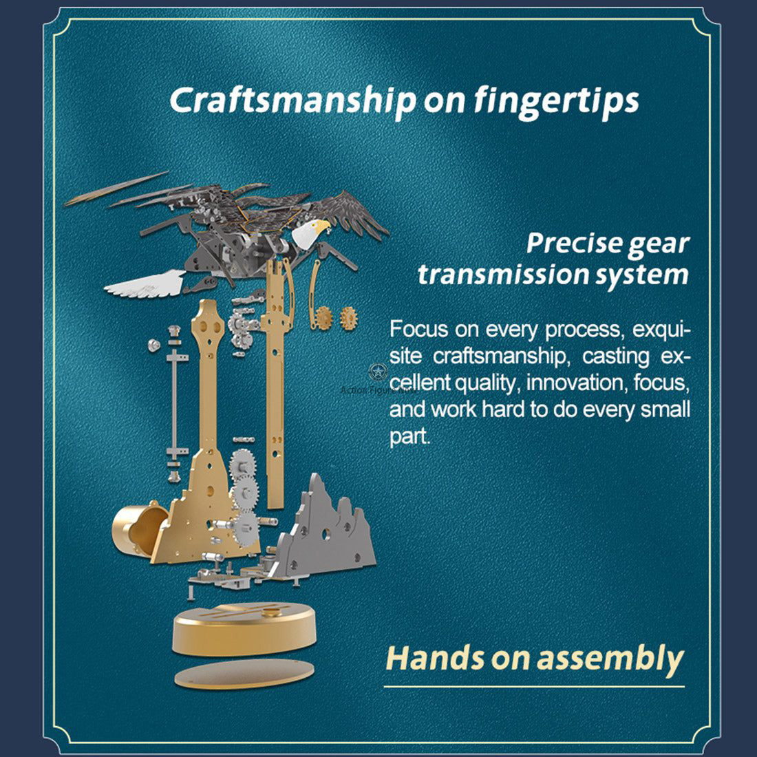 TECHING 3D Metal Puzzle: Bald Eagle Automaton Model Building Kit TECHING 3D Metal Puzzle: Bald Eagle Automaton Model Building Kit