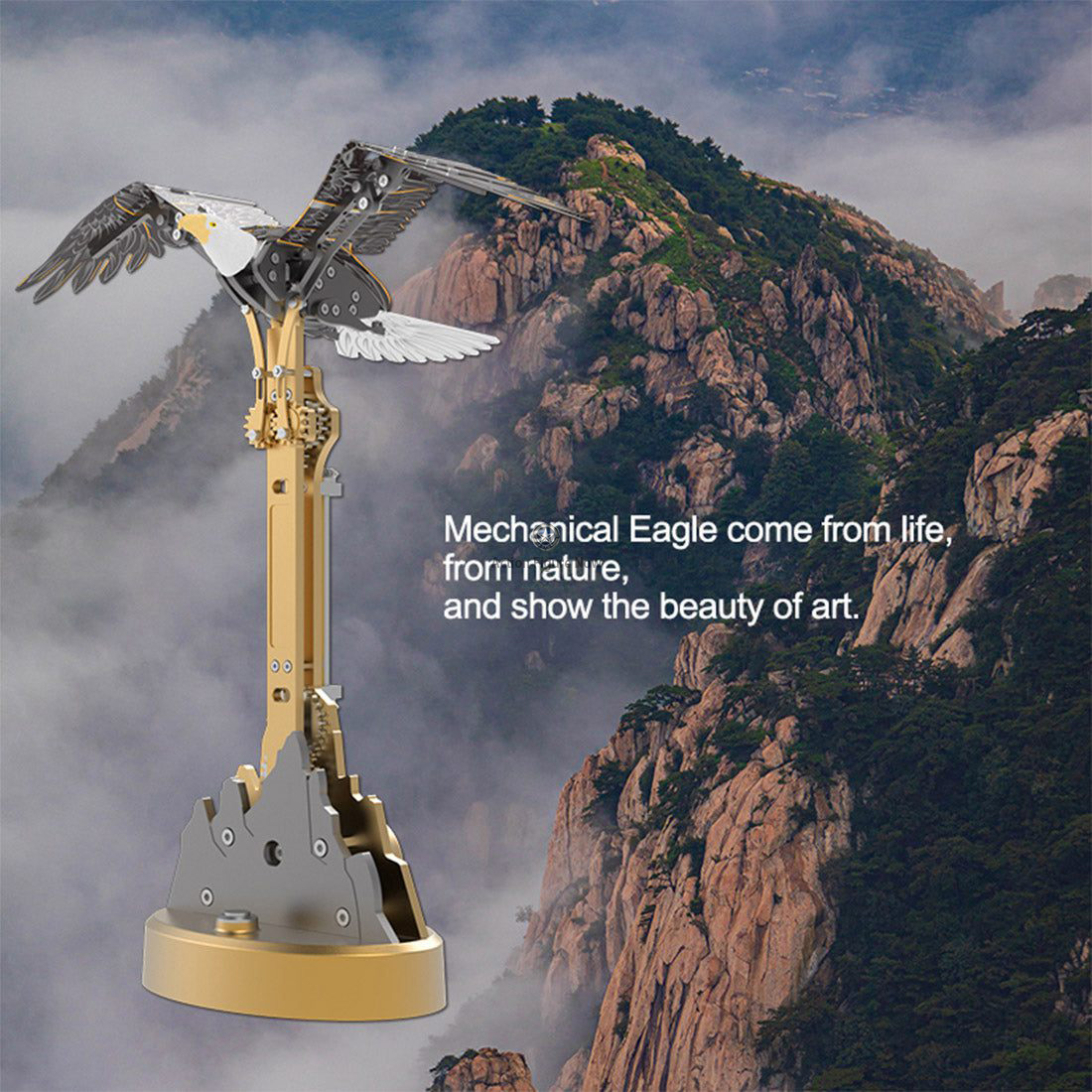 TECHING 3D Metal Puzzle: Bald Eagle Automaton Model Building Kit TECHING 3D Metal Puzzle: Bald Eagle Automaton Model Building Kit