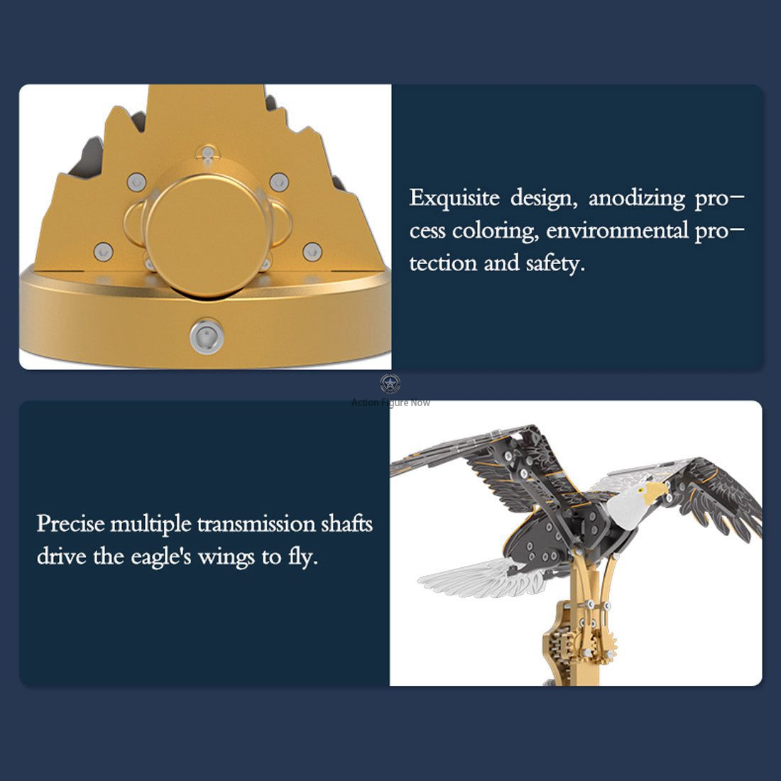 TECHING 3D Metal Puzzle: Bald Eagle Automaton Model Building Kit TECHING 3D Metal Puzzle: Bald Eagle Automaton Model Building Kit