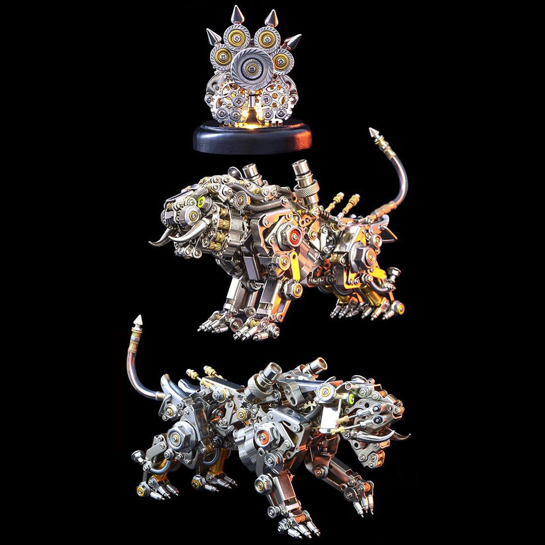 Tiger Paw Base: 100Pcs 3D Metal Model Kits Assembly DIY with Light Tiger Paw Base: 100Pcs 3D Metal Model Kits Assembly DIY with Light