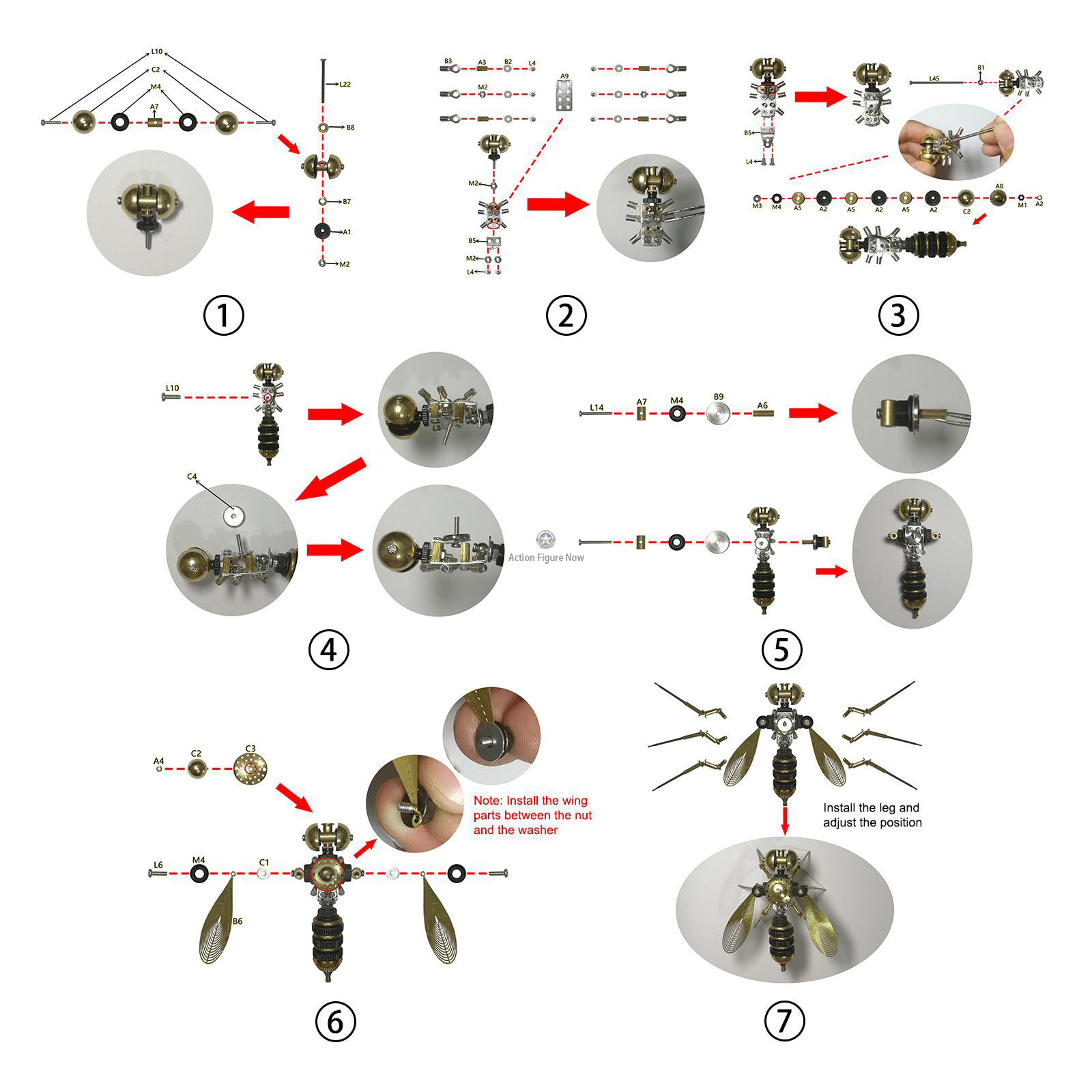Tiny Steampunk Insects 3D Metal Bugs Mosquito Earwigs Bee Model Kits Gadgets Tiny Steampunk Insects 3D Metal Bugs Mosquito Earwigs Bee Model Kits Gadgets