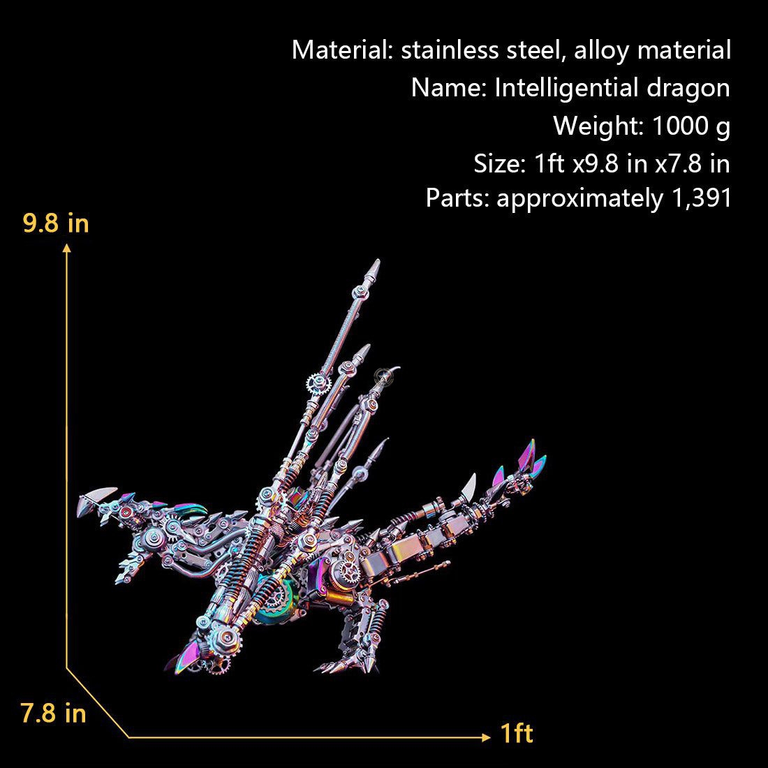 Wyvern Spirit Dragon Punk 3D Metal Puzzle 1390+ Pieces Wyvern Spirit Dragon Punk 3D Metal Puzzle 1390+ Pieces