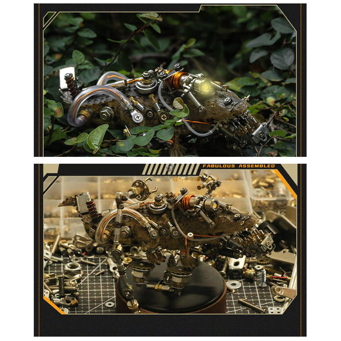 547PCS Steampunk Mutant Crocodile 3D Metal Puzzle DIY Assembly Model Kit 547PCS Steampunk Mutant Crocodile 3D Metal Puzzle DIY Assembly Model Kit