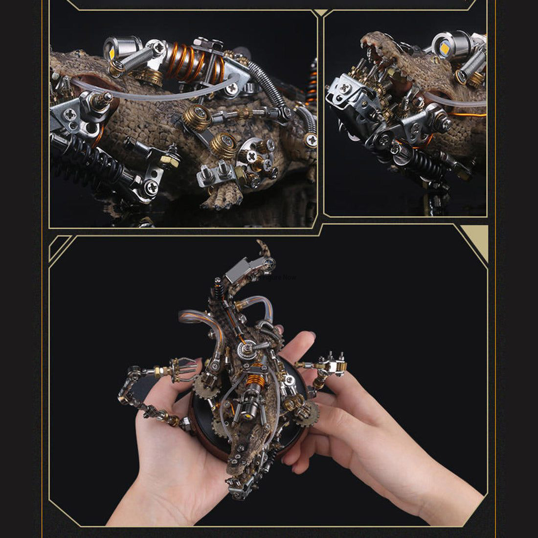 547PCS Steampunk Mutant Crocodile 3D Metal Puzzle DIY Assembly Model Kit 547PCS Steampunk Mutant Crocodile 3D Metal Puzzle DIY Assembly Model Kit