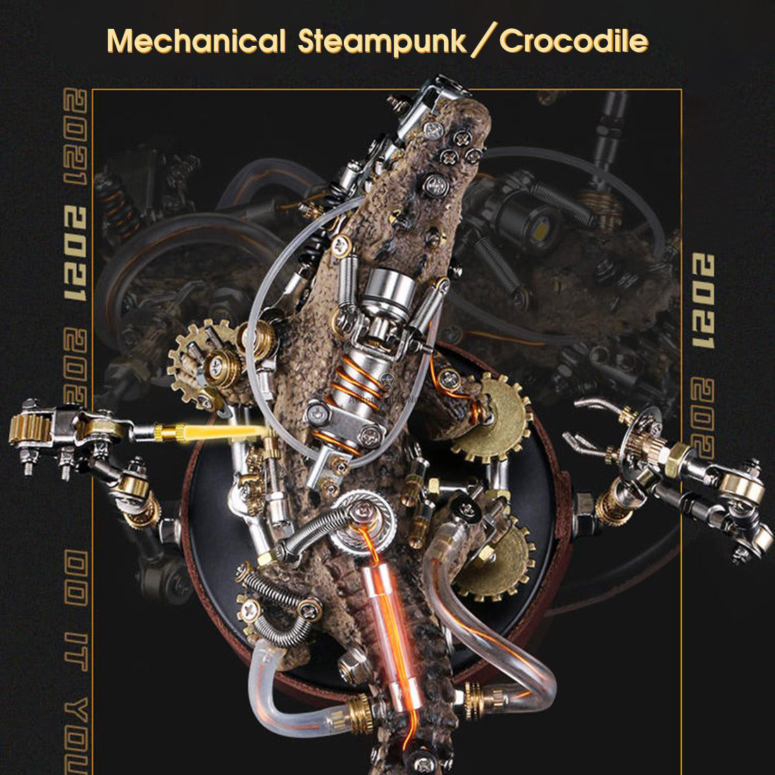 547PCS Steampunk Mutant Crocodile 3D Metal Puzzle DIY Assembly Model Kit 547PCS Steampunk Mutant Crocodile 3D Metal Puzzle DIY Assembly Model Kit