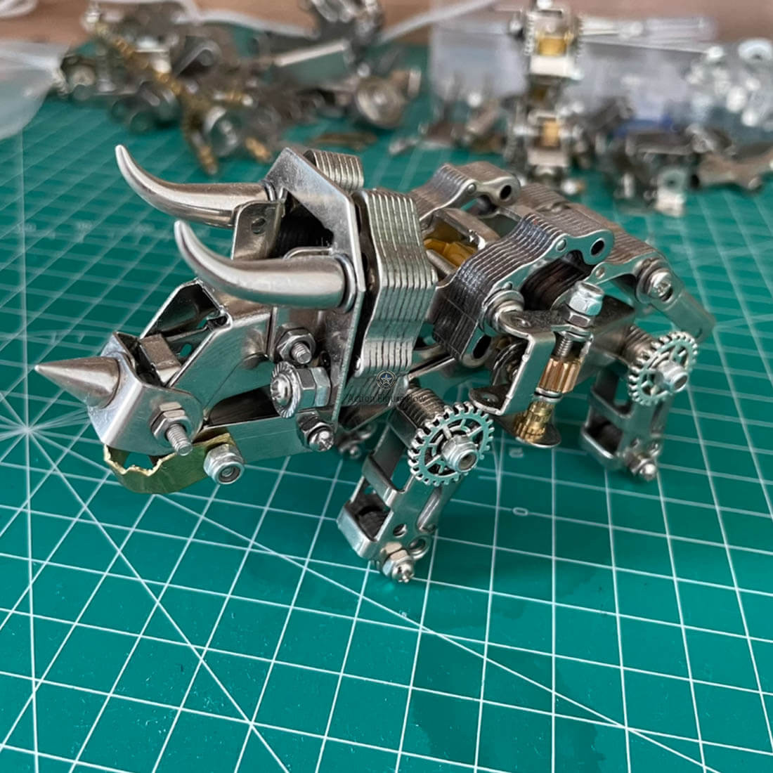 Small Triceratops 3D Metal Puzzle DIY Model Kit Small Triceratops 3D Metal Puzzle DIY Model Kit