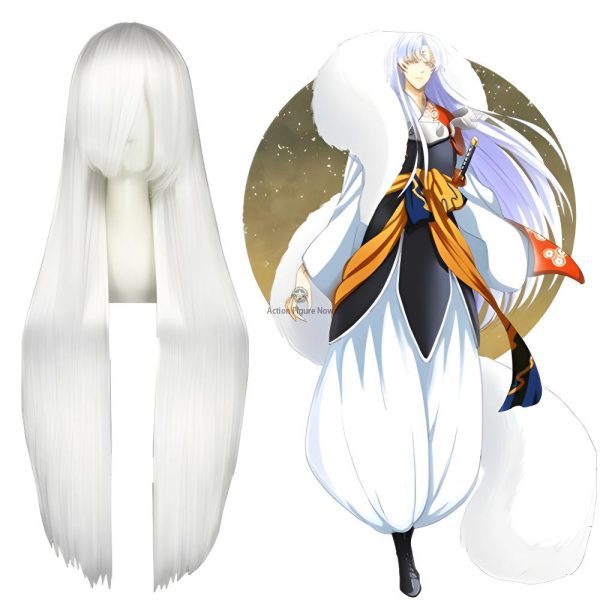 Sesshoumaru Cosplay Wig Inuyasha Costume Short White Silver Anime Hair