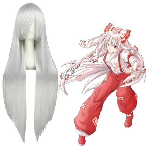 Cosplay Wig - Vocaloid Yowane Haku Platinum Blonde Synthetic Wig with Purple Bangs and Clips
