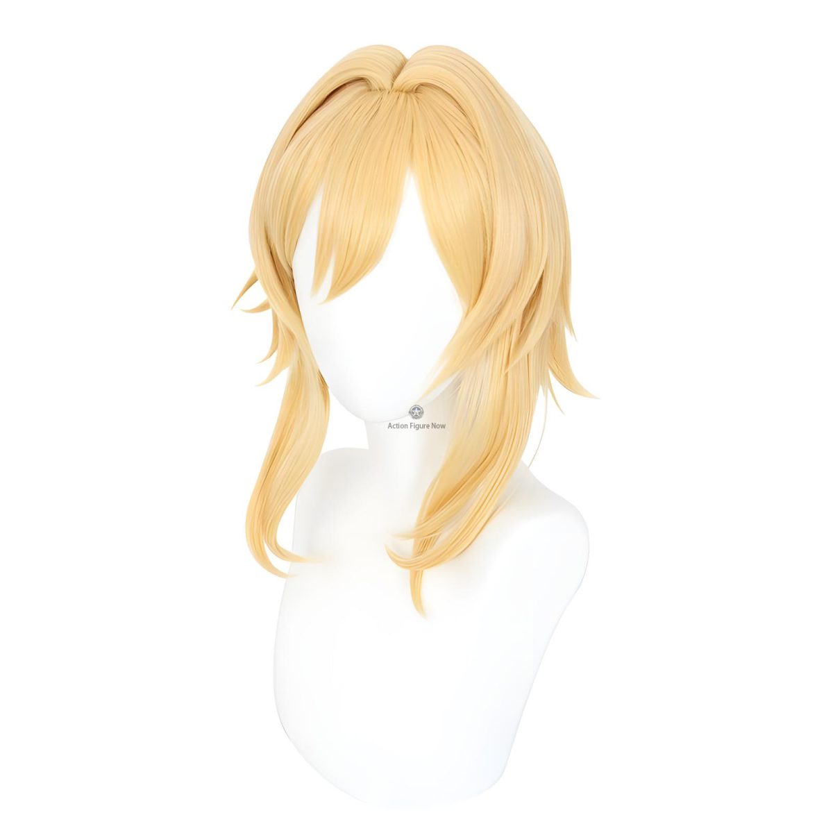 Genshin Impact Lumine Cosplay Wig - Golden Blonde Goddess Hair Wig with Pink Clip on Hair Extension