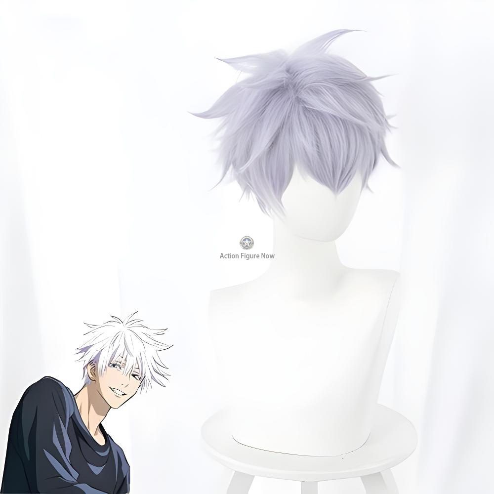 Anime Jujutsu Kaisen Cosplay Wig Gojo Satoru Cosplay White Hair