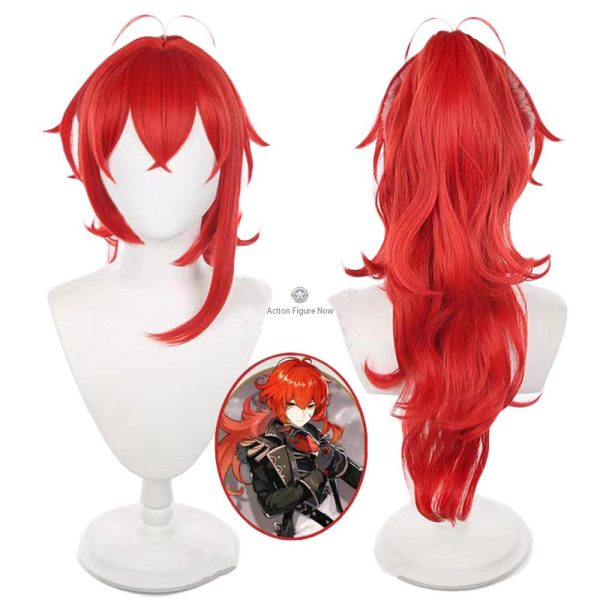 Genshin Impact Diluc Cosplay Wig