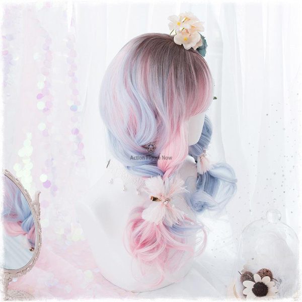 Pink Long Straight Wig with Bangs Lolita Wig 819A