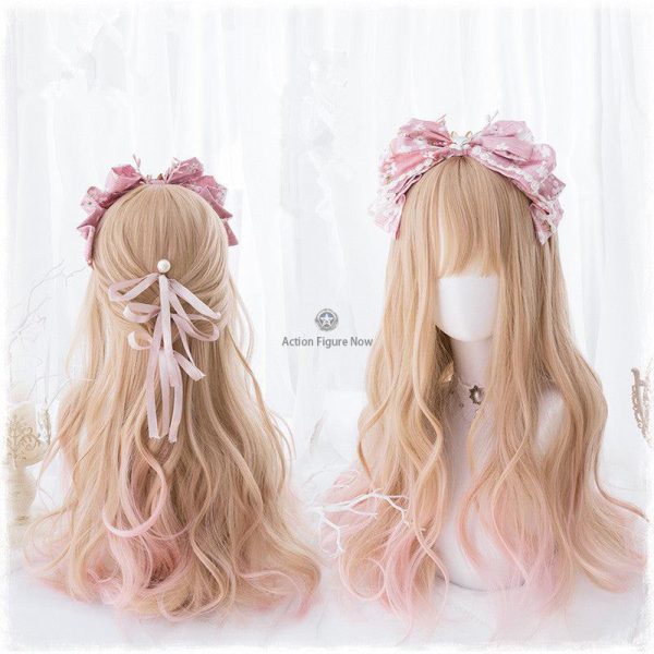 Pink Gradient Curly Lolita Wig