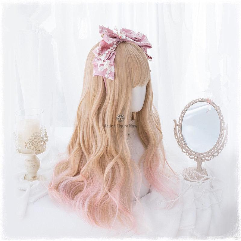 Pink Gradient Curly Lolita Wig Pink Gradient Curly Lolita Wig