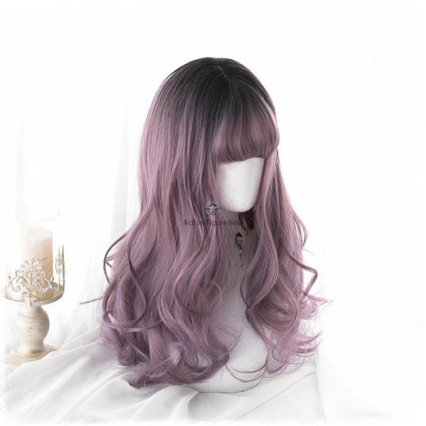 Pink Long Curly Lolita Wig Heat Resistant