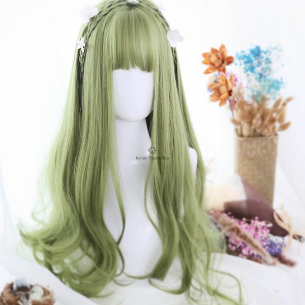 Extra Long Wavy Sage Green Lolita Wig
