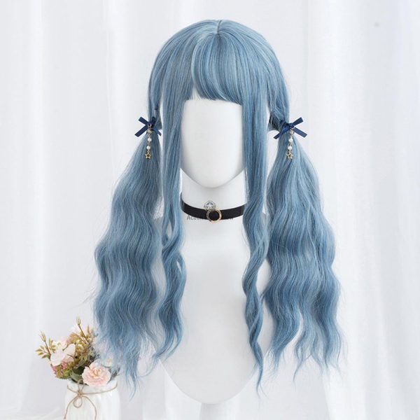 Long Wave Lolita Cosplay Wig in Royal Blue Willow