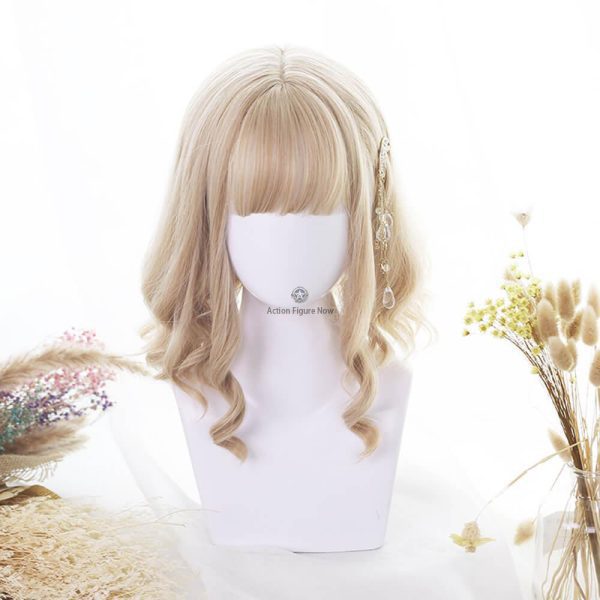 Honey Blonde Lolita Wig with Long Sweet Side Fringes