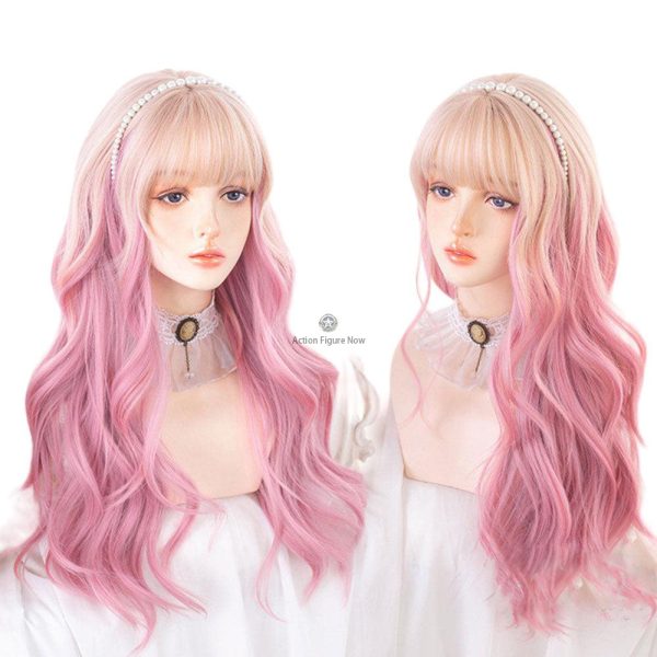 Lolita Wig CS-852A: Long Wavy Synthetic Hair - Two-Tone Ombre Wig with Side Bangs for Lolita Fashion