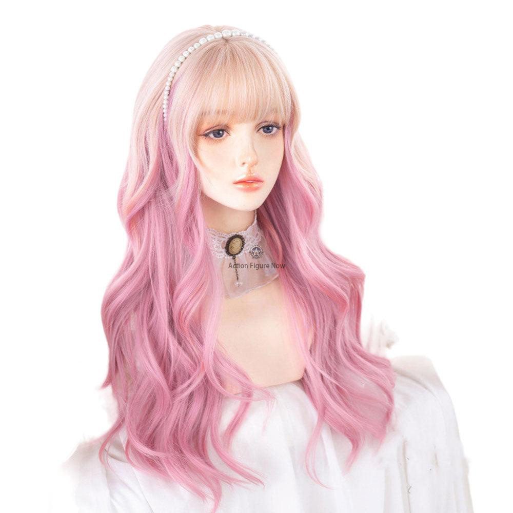 Lolita Wig CS-852A: Long Wavy Synthetic Hair - Two-Tone Ombre Wig with Side Bangs for Lolita Fashion Lolita Wig CS-852A: Long Wavy Synthetic Hair - Two-Tone Ombre Wig with Side Bangs for Lolita Fashion