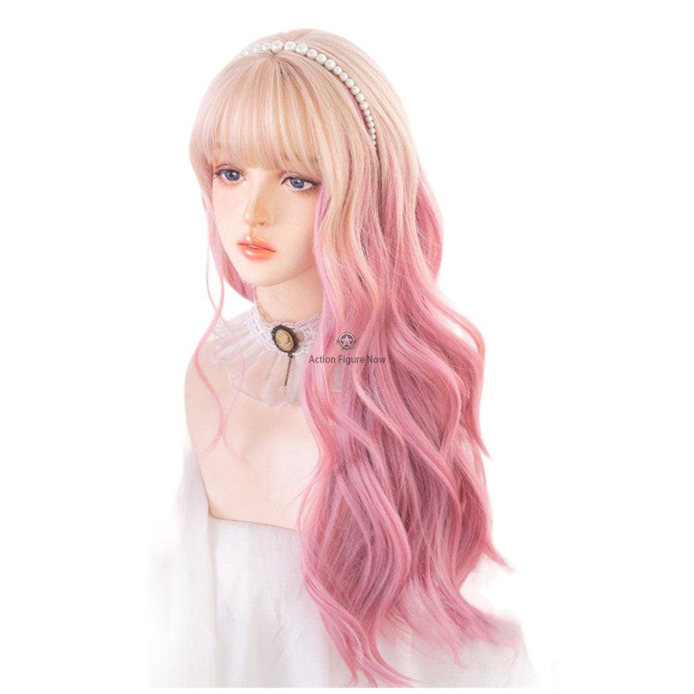 Lolita Wig CS-852A: Long Wavy Synthetic Hair - Two-Tone Ombre Wig with Side Bangs for Lolita Fashion Lolita Wig CS-852A: Long Wavy Synthetic Hair - Two-Tone Ombre Wig with Side Bangs for Lolita Fashion