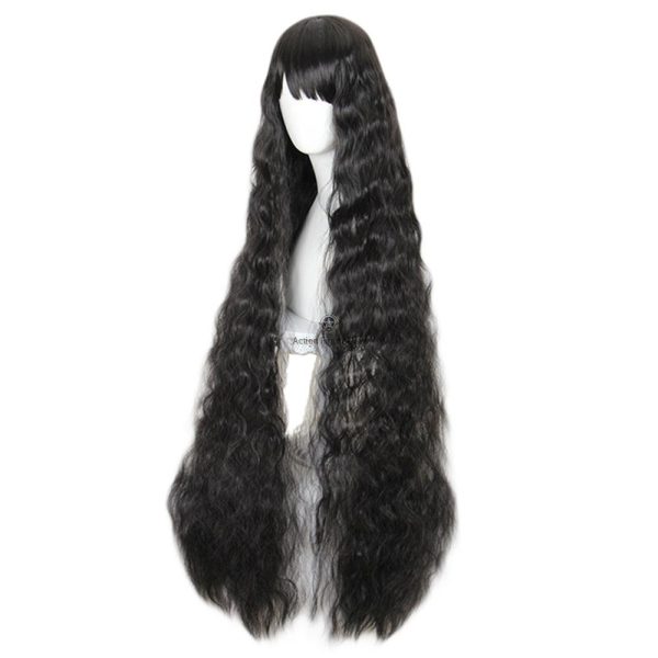 Cosplay Wig: Long Wavy Black Lolita Wig CS-489B