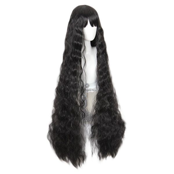 Cosplay Wig: Long Wavy Black Lolita Wig CS-489B