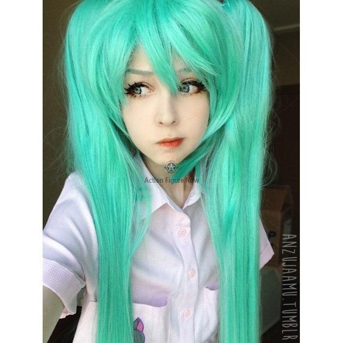 100% Cosplay Heat Resistant Fiber Vocaloid Hatsune Miku Wig for Role Play 100% Cosplay Heat Resistant Fiber Vocaloid Hatsune Miku Wig for Role Play