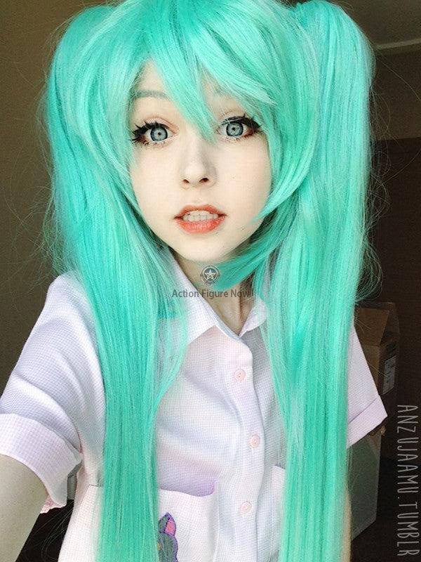 100% Cosplay Heat Resistant Fiber Vocaloid Hatsune Miku Wig for Role Play 100% Cosplay Heat Resistant Fiber Vocaloid Hatsune Miku Wig for Role Play