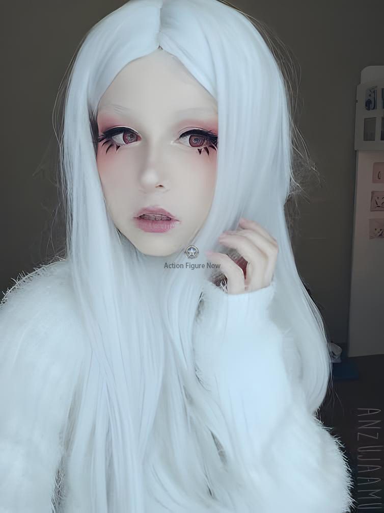 Medium Silvery White Cosplay Wig CS-234B Medium Silvery White Cosplay Wig CS-234B