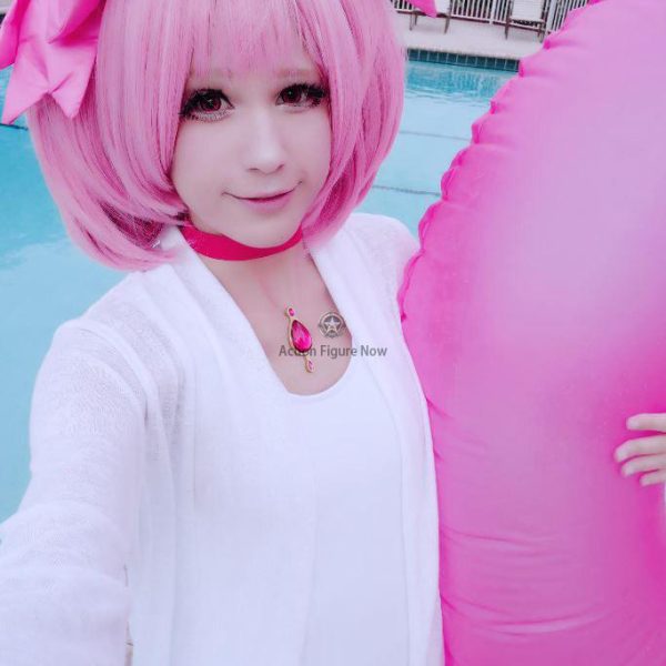 Pink Long Straight Synthetic Cosplay Wig - Puella Magi Madoka Magica - Kaname Madoka CS-078A