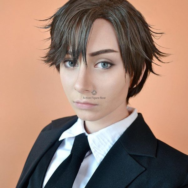 Attack on Titan Rivaille Brown Straight Cosplay Wig