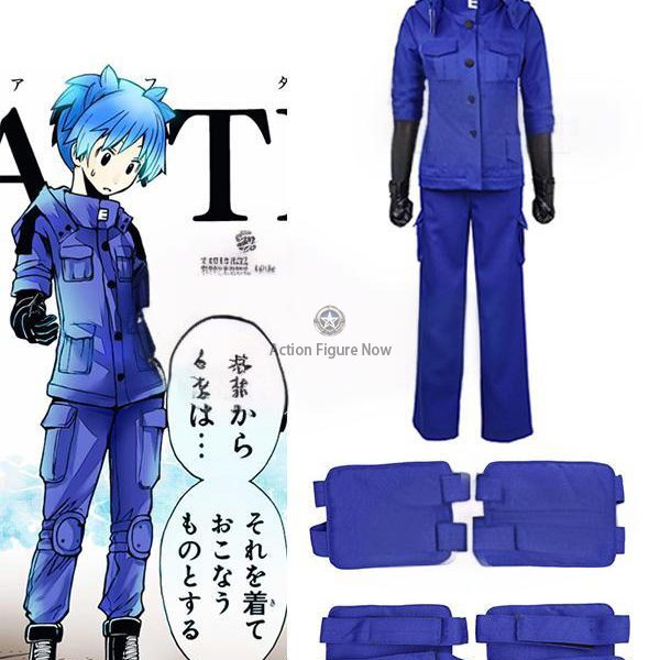 Assassination Classroom Shiota Nagisa Blue Battle Suit Uniform Cosplay