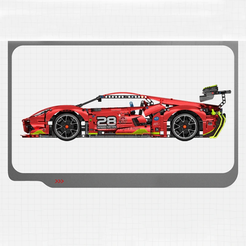 Hypercar Block Building Toy, Red Drift Vehicle with 2201 Pieces Hypercar Block Building Toy, Red Drift Vehicle with 2201 Pieces